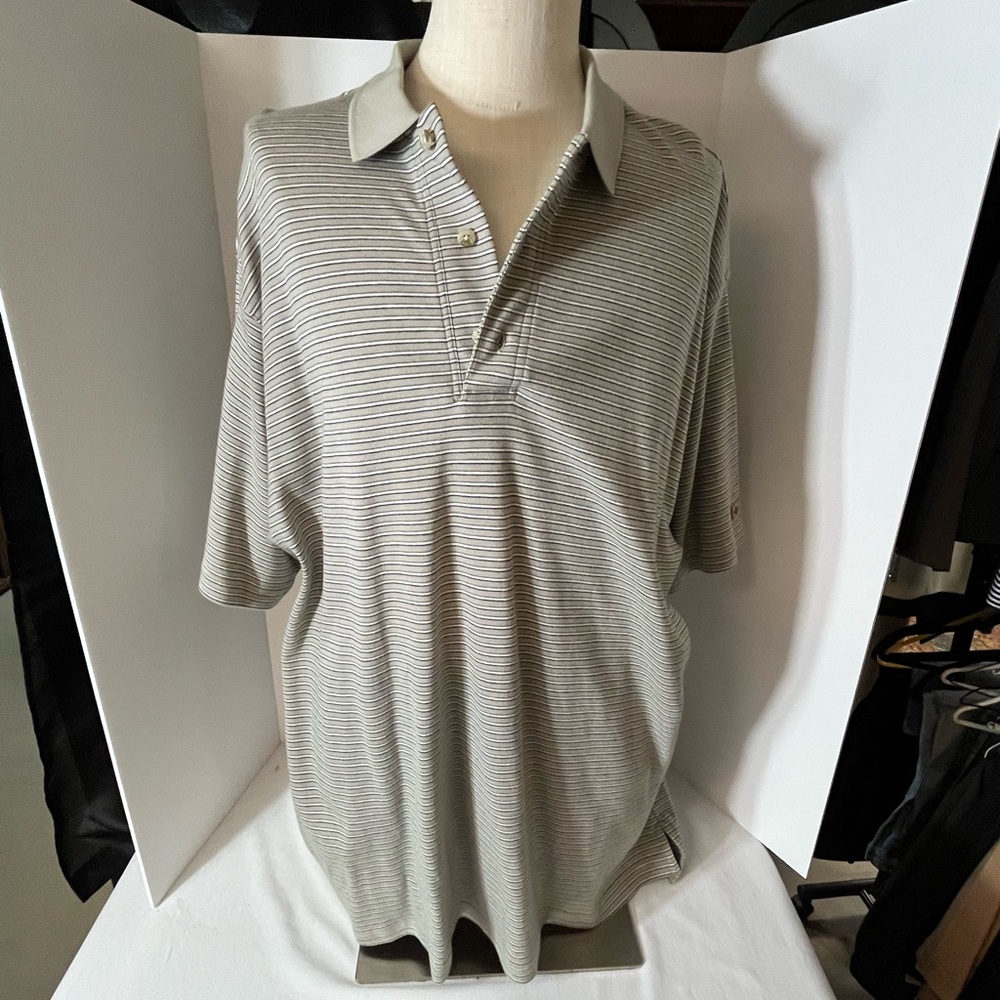 NWT Columbia Men's Striped Gray Polo Shirt